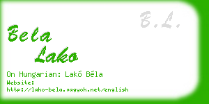 bela lako business card